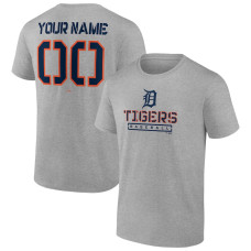 Men's Detroit Tigers Fanatics Branded Heather Gray Evanston Stencil Personalized T-Shirt