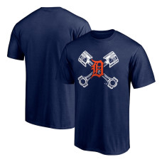 Men's Detroit Tigers Fanatics Branded Navy Crossed Pistons T-Shirt