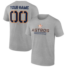 Men's Houston Astros Fanatics Branded Heather Gray Evanston Stencil Personalized T-Shirt
