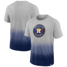 Men's Houston Astros Fanatics Branded Heathered Gray/Heathered Navy Iconic Team Ombre Dip-Dye T-Shirt