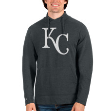 Men's Kansas City Royals Antigua Heathered Charcoal Reward Pullover Sweatshirt