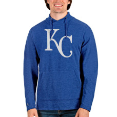Men's Kansas City Royals Antigua Heathered Royal Reward Pullover Sweatshirt