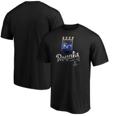 Men's Kansas City Royals Fanatics Branded Black Midnight Mascot Team Logo T-Shirt