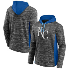 Men's Kansas City Royals Fanatics Branded Gray/Royal Instant Replay Color Block Pullover Hoodie