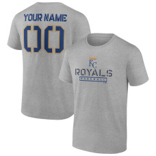 Men's Kansas City Royals Fanatics Branded Heather Gray Evanston Stencil Personalized T-Shirt