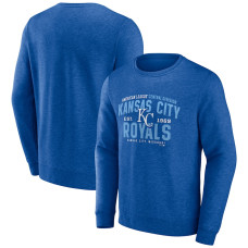 Men's Kansas City Royals Fanatics Branded Heathered Royal Classic Move Pullover Sweatshirt