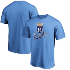 Men's Kansas City Royals Fanatics Branded Light Blue Cooperstown Collection Huntington Logo T-Shirt