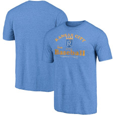 Men's Kansas City Royals Fanatics Branded Light Blue Cooperstown Collection True Classics Tri-Blend T-Shirt