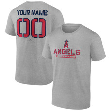 Men's Los Angeles Angels Fanatics Branded Heather Gray Evanston Stencil Personalized T-Shirt