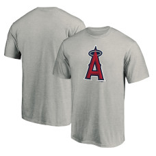 Men's Los Angeles Angels Fanatics Branded Heathered Gray Official Team Logo T-Shirt