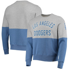 Men's Los Angeles Dodgers '47 Heathered Gray/Heathered Royal Two-Toned Team Pullover Sweatshirt