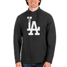Men's Los Angeles Dodgers Antigua Heathered Black Reward Pullover Sweatshirt