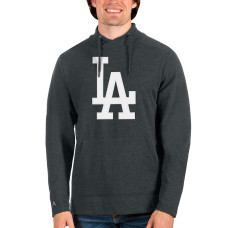 Men's Los Angeles Dodgers Antigua Heathered Charcoal Reward Pullover Sweatshirt