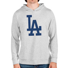 Men's Los Angeles Dodgers Antigua Heathered Gray Team Logo Absolute Pullover Hoodie