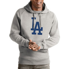 Men's Los Angeles Dodgers Antigua Heathered Gray Victory Pullover Hoodie