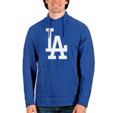 Men's Los Angeles Dodgers Antigua Heathered Royal Reward Pullover Sweatshirt