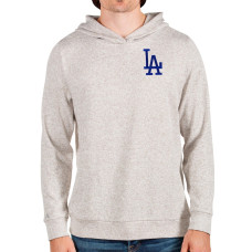 Men's Los Angeles Dodgers Antigua Oatmeal Absolute Pullover Hoodie
