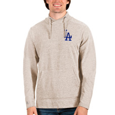 Men's Los Angeles Dodgers Antigua Oatmeal Team Reward Pullover Sweatshirt