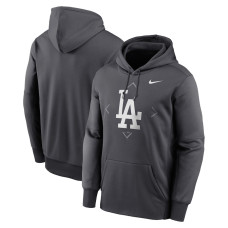 Men's Los Angeles Dodgers Nike Anthracite Bracket Icon Performance Pullover Hoodie