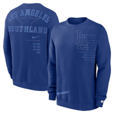 Men's Los Angeles Dodgers Nike Royal Statement Ball Game Fleece Pullover Sweatshirt