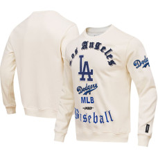 Men's Los Angeles Dodgers Pro Standard Cream Cooperstown Collection Retro Old English Pullover Sweatshirt