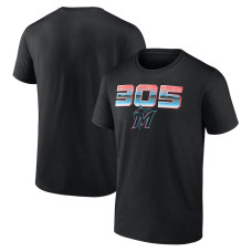 Men's Miami Marlins Fanatics Branded Black Baseball 305 T-Shirt