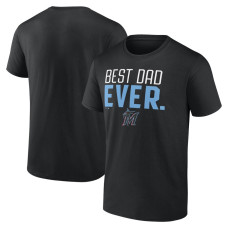 Men's Miami Marlins Fanatics Branded Black Best Dad Ever T-Shirt
