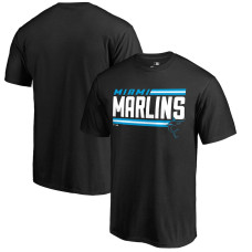 Men's Miami Marlins Fanatics Branded Black Onside Stripe T-Shirt