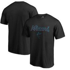 Men's Miami Marlins Fanatics Branded Black Team Lockup T-Shirt