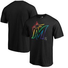 Men's Miami Marlins Fanatics Branded Black Team Pride Logo T-Shirt