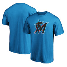 Men's Miami Marlins Fanatics Branded Blue Official Team Logo T-Shirt