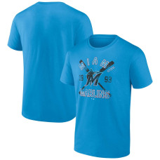 Men's Miami Marlins Fanatics Branded Blue Second Wind T-Shirt