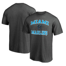 Men's Miami Marlins Fanatics Branded Charcoal Heart and Soul T-Shirt