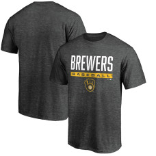 Men's Milwaukee Brewers Fanatics Branded Charcoal Win Stripe Logo T-Shirt