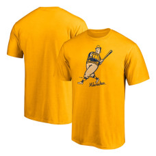 Men's Milwaukee Brewers Fanatics Branded Gold Hometown Paint The Black T-Shirt