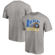 Men's Milwaukee Brewers Fanatics Branded Heather Gray Cooperstown Collection Winning Time T-Shirt