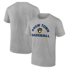 Men's Milwaukee Brewers Fanatics Branded Heather Gray Team Go For Two T-Shirt