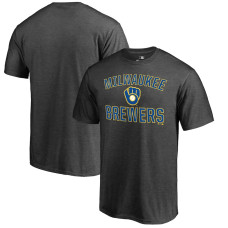 Men's Milwaukee Brewers Fanatics Branded Heathered Gray Core Basics Victory Arch T-Shirt