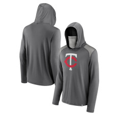 Men's Minnesota Twins Fanatics Branded Gray Rally On Transitional Haven Pullover Hoodie with Face Covering