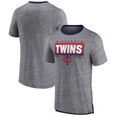 Men's Minnesota Twins Fanatics Branded Heathered Gray Iconic Team Element Speckled Ringer T-Shirt