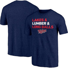 Men's Minnesota Twins Fanatics Branded Heathered Navy Hometown Collection Ampersand Tri-Blend T-Shirt