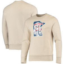 Men's Minnesota Twins Majestic Threads Oatmeal Fleece Pullover Sweatshirt