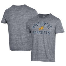 Men's Montgomery Biscuits Champion Gray Ultimate Tri-Blend T-Shirt