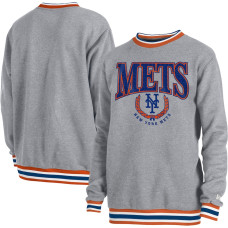 Men's New York Mets  New Era Heather Gray Throwback Classic Pullover Sweatshirt