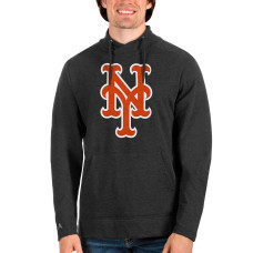 Men's New York Mets Antigua Heathered Black Reward Pullover Sweatshirt