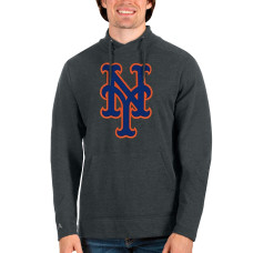 Men's New York Mets Antigua Heathered Charcoal Reward Pullover Sweatshirt