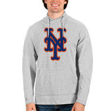 Men's New York Mets Antigua Heathered Gray Reward Pullover Sweatshirt