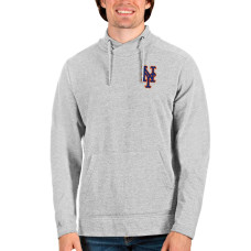 Men's New York Mets Antigua Heathered Gray Team Reward Pullover Sweatshirt