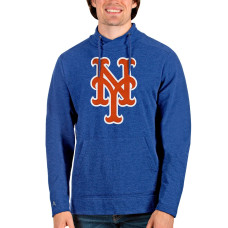 Men's New York Mets Antigua Heathered Royal Reward Pullover Sweatshirt