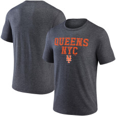 Men's New York Mets Fanatics Branded Heathered Charcoal Hometown Collection Vintage Tri-Blend T-Shirt